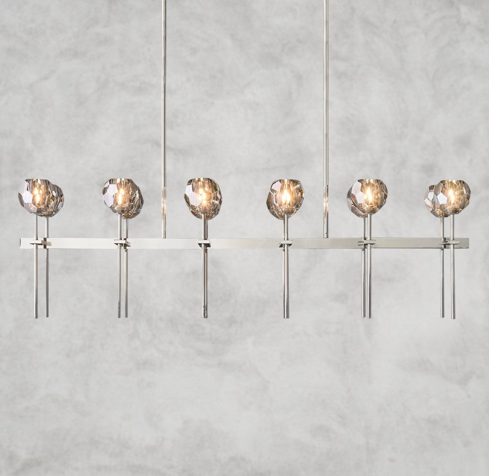 Boule De Cristal Double Linear Chandelier 60"